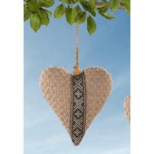 Gilde Textilní dekorace Srdce Trenza, 18 cm
