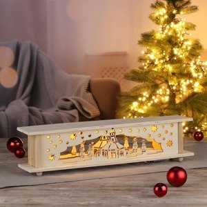 Haushalt international LED Dřevěná dekorace Vánoční krajina
