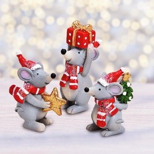 G. Wurm Figurky Vánoční myšky, sada 3 ks