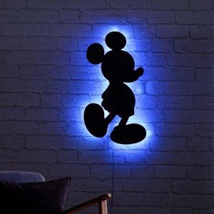 LED svetlo na stenu Mickey Mouse, modré podsvietenie