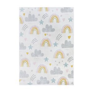 Detský kusový koberec Hanse Home Adventures 105956 Rainbow Clouds Cream 160x235 cm
