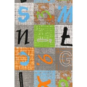 Detský metrážny koberec Alphabet 129 - Zvyšok 80x400 cm