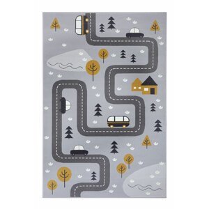 Detský kusový koberec Hanse home Adventures 104535 Grey Mustard 80x150 cm