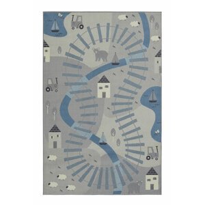 Detský kusový koberec Hanse home Adventures 105540 Mouse Blue 120x170 cm