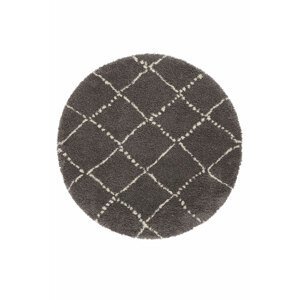 Kusový koberec Mint Rugs Allure 104403 Dark grey kruh Ø 120 cm