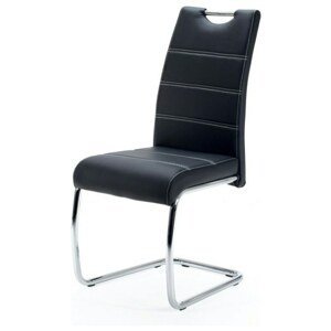 Sconto Jedálenská stolička FLORA S čierna, syntetická koža