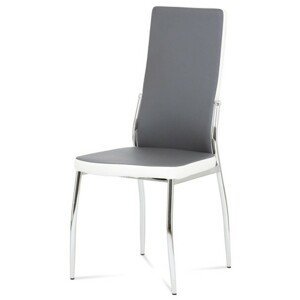 Sconto Jedálenská stolička ABIGAIL sivá/biela/chróm