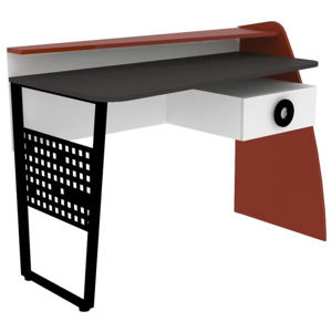 Sconto Písací stôl FORSAGE čierna/červená/biela