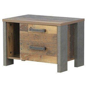 Sconto Nočný stolík CLIF staré drevo/betón