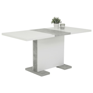 Sconto Jedálenský stôl TAMARA T biela vysoký lesk/betón