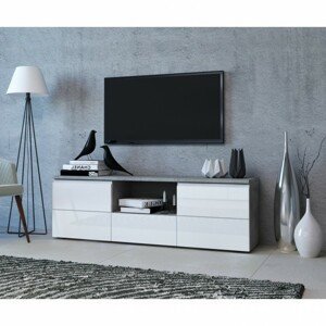 Sconto TV stolík MEZO 160 woodcon sivá/biela