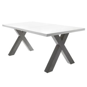 Sconto Jedálenský stôl BIG SYSTEM X biela matná, šírka 140 cm