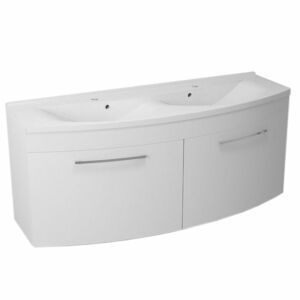 SAPHO - JULIE umývadlová skrinka 150x60x50cm, dvojumývadlo ARAS, biela JU150-3030-01