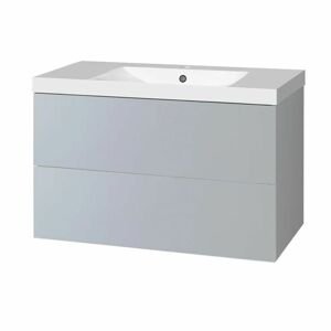 MEREO - Aira, kúpeľňová skrinka s umývadlom z liateho mramoru 101 cm, šedá CN732M