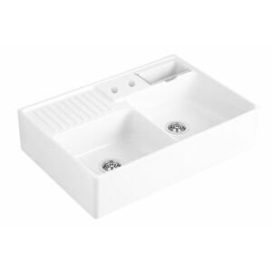VILLEROY & BOCH VILLEROY & BOCH - Keramický drez Double-bowl sink White alpin modulový 895 x 630 x 220 bez excentra 632391R1HL12