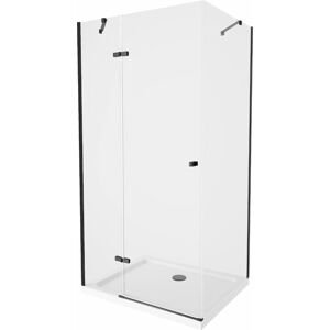 MEXEN/S - Roma sprchovací kút 70x90 cm, transparent, čierna + biela vanička so sifónom, 854-070-090-70-00-4010B