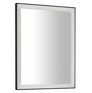 SAPHO - GANO zrkadlo s LED osvetlením 60x80cm, čierna LG260