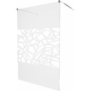 MEXEN/S - KIOTO samostatne stojaca sprchová zástena 100 x 200 cm, transparent/biela vzor 8 mm, chróm 800-100-002-01-85