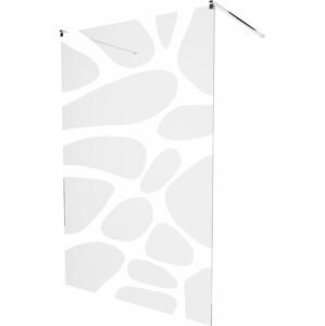 MEXEN/S - KIOTO samostatne stojaca sprchová zástena 100 x 200, transparent/biela vzor 8 mm, chróm 800-100-002-01-97