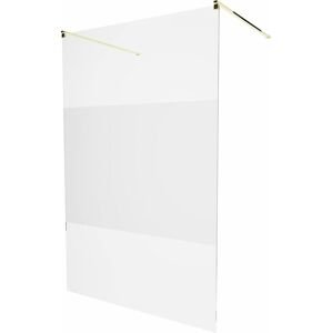 MEXEN/S - KIOTO samostatne stojaca sprchová zástena 100 x 200, transparent/matné sklo 8 mm, zlatá 800-100-002-50-35