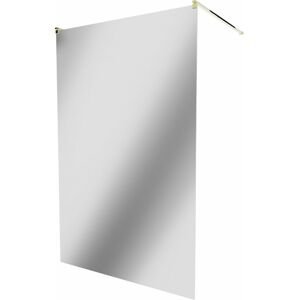 MEXEN/S - KIOTO samostatne stojaca sprchová zástena 100 x 200 cm, zrkadlové, zlatá 800-100-002-50-50