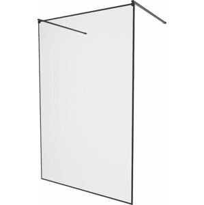 MEXEN/S - KIOTO samostatne stojaca sprchová zástena 100 x 200, transparent/čierna vzor 8 mm, čierna 800-100-002-70-70