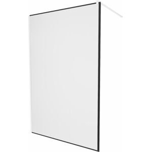 MEXEN/S - KIOTO Sprchová zástena WALK-IN 70 x 200, transparent/čierny vzor 8 mm, biela 800-070-101-20-70