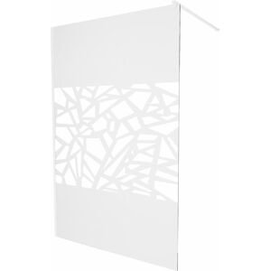 MEXEN/S - KIOTO Sprchová zástena WALK-IN 70 x 200, transparent/biely vzor 8 mm, biela 800-070-101-20-85