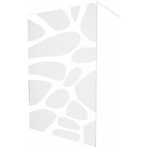 MEXEN/S - KIOTO samostatne stojaca sprchová zástena 100 x 200, transparent/biely vzor 8 mm, biela 800-100-002-20-97