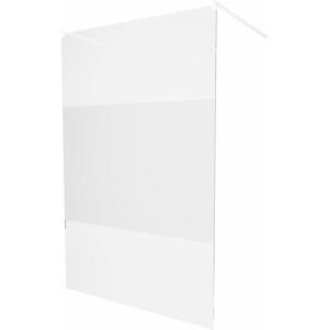 MEXEN/S - KIOTO samostatne stojaca sprchová zástena 110 x 200, transparent/dekor 8 mm, biela 800-110-002-20-35