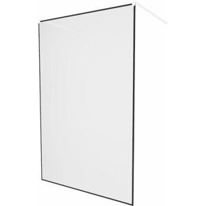 MEXEN/S - KIOTO samostatne stojaca sprchová zástena 130 x 200, transparent/čierny vzor 8 mm, biela 800-130-002-20-70