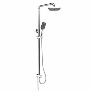 MEREO MEREO - Sprchový set s tyčou,hranatý, čierná hlavová sprcha a trojpolohová ručná sprcha CB95001SB2
