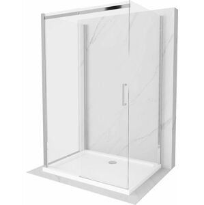MEXEN/S - OMEGA sprchovací kút 3-stenný 110x100 cm, transparent, chróm + vanička vrátane sifónu 825-110-100-01-00-3s-4010
