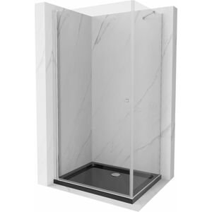 MEXEN/S - Pretória sprchovací kút 70x80 cm, transparent, chróm + sprchová vanička vrátane sifónu 852-070-080-01-00-4070