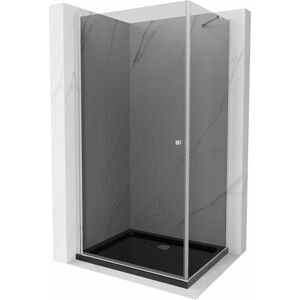 MEXEN/S - Pretória sprchovací kút 70x90 cm, grafit, chróm + sprchová vanička vrátane sifónu 852-070-090-01-40-4070