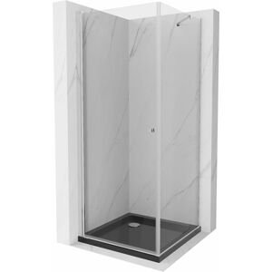 MEXEN/S - Pretória sprchovací kút 80x80, transparent, chróm + sprchová vanička vrátane sifónu 852-080-080-01-00-4070