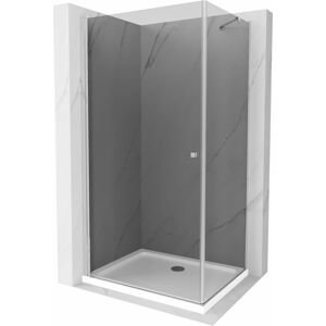 MEXEN/S - Pretória sprchovací kút 80x110 cm, grafit, chróm + sprchová vanička vrátane sifónu 852-080-110-01-40-4010