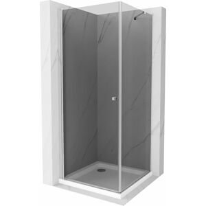 MEXEN/S - Pretória sprchovací kút 90x90 cm, grafit, chróm + sprchová vanička vrátane sifónu 852-090-090-01-40-4010