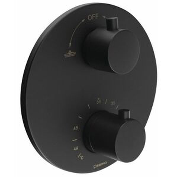 SAPHO - Podomietková sprchová termostatická batéria, box, 2 výstupy, čierna matná RH399B