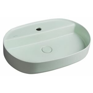 ISVEA - INFINITY OVAL keramické umývadlo na dosku, 60x40cm, zelena mint 10NF65060-2T