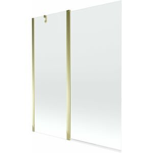 MEXEN - Flip vaňová zástena 1-krídlo 140x150 cm, transparent, zlato 894-140-101-50-00