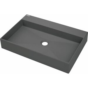 DEANTE - Correo antracit metalic - Granitové umývadlo, na dosku - 60x40 cm CQR_TU6S
