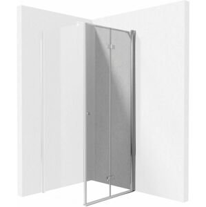 DEANTE - Kerria plus chróm - Sprchové dvere bez stenového profilu, systém Kerria Plus, 90 cm - skladacia KTSX041P