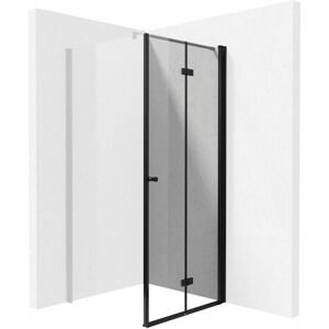 DEANTE - Kerria plus čierna - Sprchové dvere bez stenového profilu, systém Kerria Plus, 90 cm - skladacia KTSXN41P