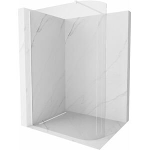 MEXEN/S - Kioto Sprchová zástena WALK-IN zaoblená 120 x 200 cm, transparent 8 mm, biela 800-120-101-20-06