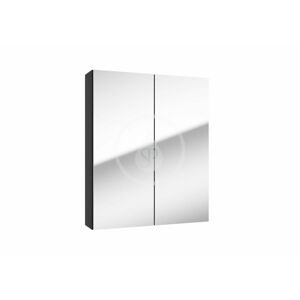 Kielle - Vega Zrcadlová skříňka, 60x73x15 cm, matná černá 50118604
