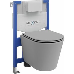 MEXEN/S - WC predstenová inštalačná sada Fenix XS-F s misou WC Rico + sedátko softclose, svetlo šedá mat 68030724061