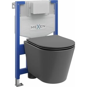MEXEN/S - WC predstenová inštalačná sada Fenix XS-F s misou WC Rico + sedátko softclose, tmavo šedá mat 68030724071