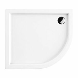 OMNIRES - RIVERSIDE akrylátová sprchová vanička štvrťkruh, ľavá 90 x 80 cm biela lesk /BP/ RIVERSIDE80/90/LBP