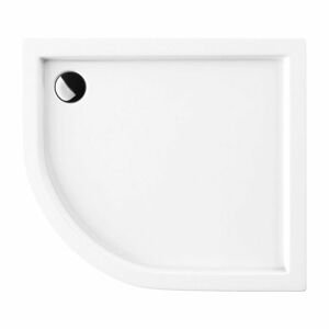 OMNIRES - RIVERSIDE akrylátová sprchová vanička štvrťkruh, pravá 80 x 90 cm biela lesk /BP/ RIVERSIDE80/90/PBP